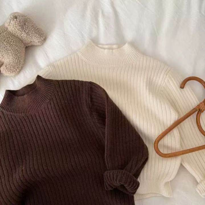儿童针织衫男加绒加厚2025冬季新小童纯色上衣宝宝打底毛衣女保暖,淘宝优惠券,粉丝福利购,淘宝优惠卷