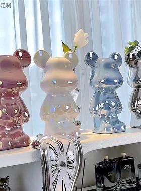 高档暴力熊摆件陶瓷轻奢家居客厅玄关电视柜酒柜存钱罐装饰品礼物