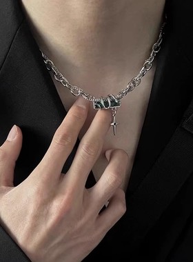 灵蛇缠绕星芒钛钢项链男士  潮痞帅高级感本命蛇年嘻哈百搭古巴链