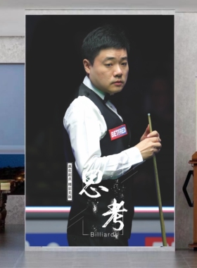网红台球厅装饰挂画桌球室丁俊晖塞尔比奥沙利文威廉姆斯墙贴海报