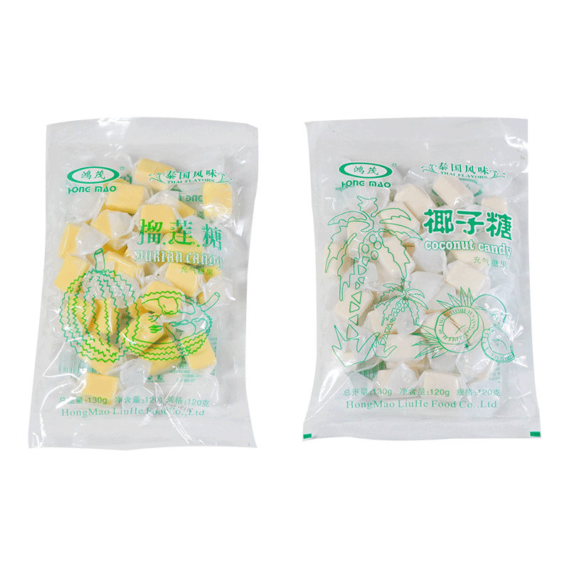 泰国风味鸿茂榴莲糖120g特浓椰子糖榴莲味奶糖9.9包邮零食糖果 - 图2