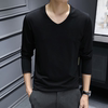 V-neck base shirt men's ice silk long-sleeved T-shirt
