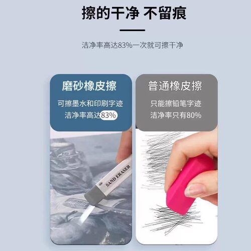 可擦钢笔圆珠笔中性笔擦神器磨砂橡皮擦铅笔擦不留痕学生两用考试 - 图2