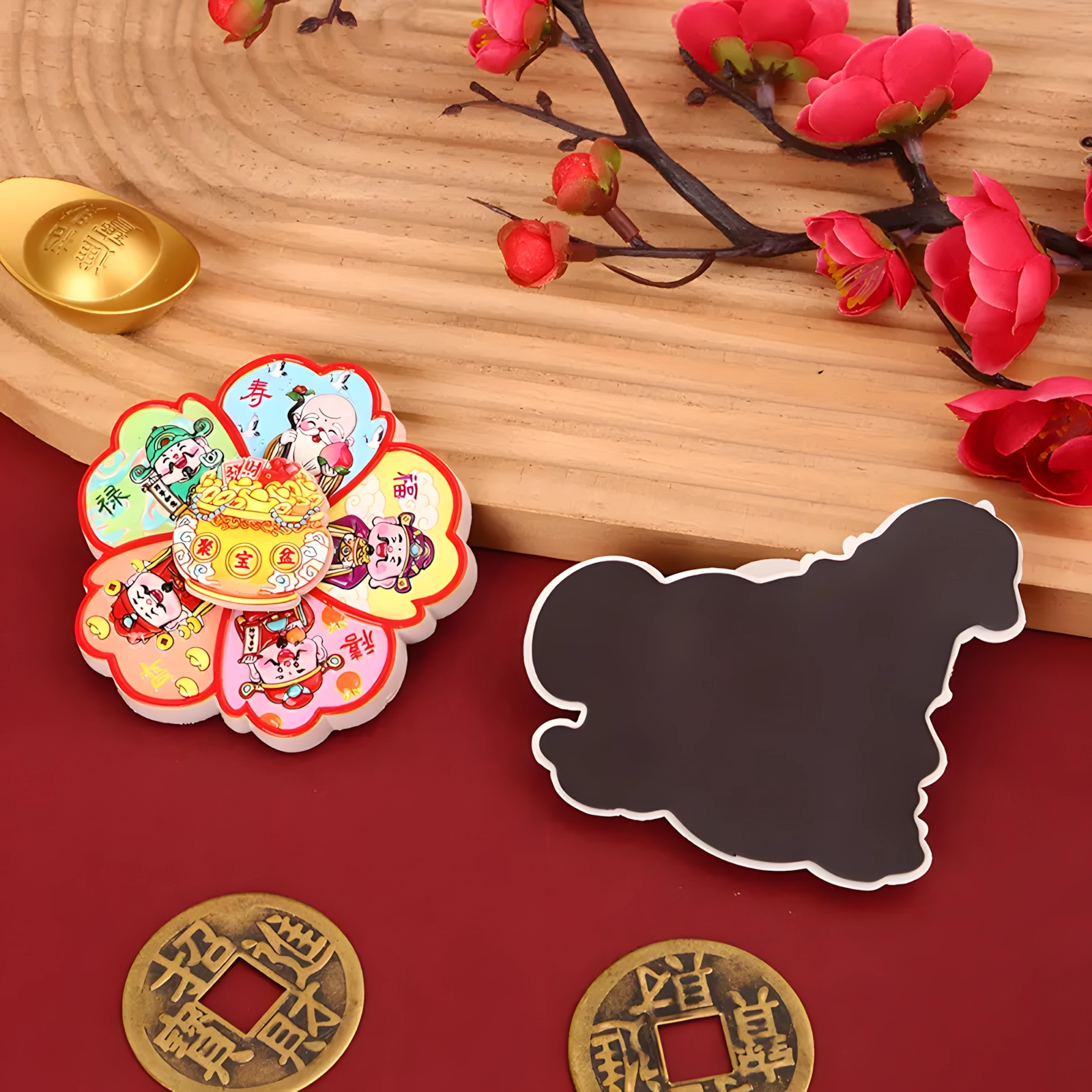 马上转钱磁吸冰箱贴 卡通可爱旋转冰箱贴招财纳福治愈装饰贴,淘宝优惠券,粉丝福利购,淘宝优惠卷