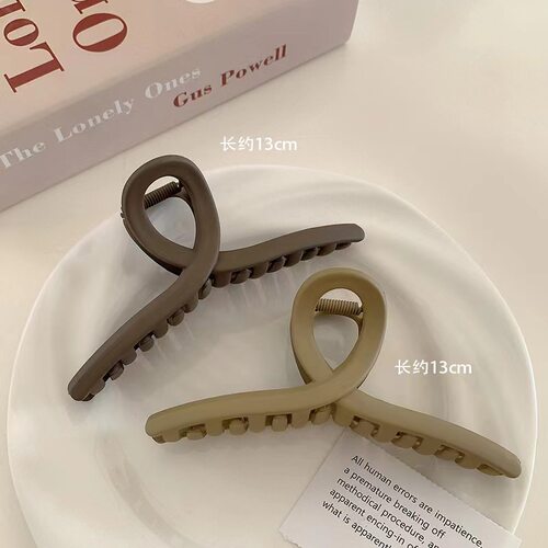 发夹女后脑勺夹子头饰抓夹时尚鲨鱼夹简约磨砂发卡高级感新款大号 - 图2