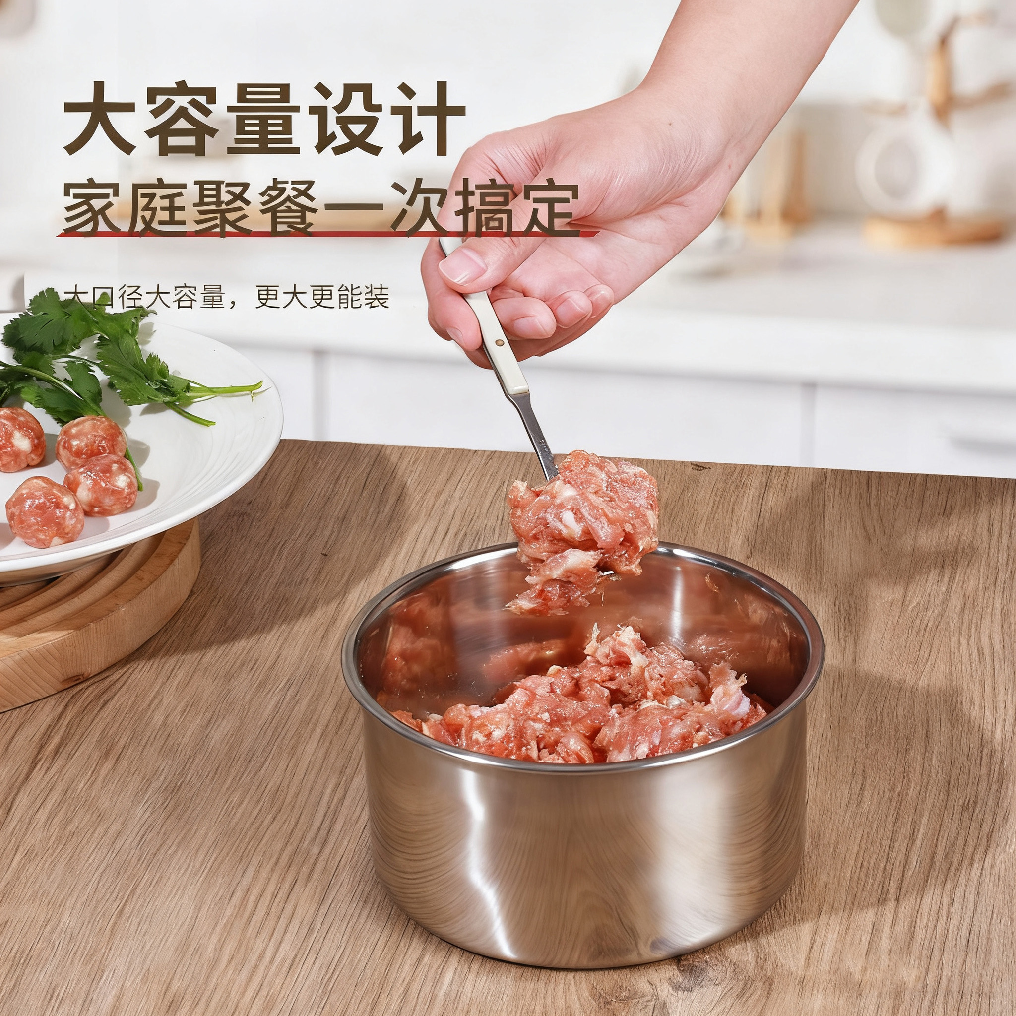 丸子制作器不锈钢按压肉丸家用手压式肉丸器萝卜专用炸肉神器 - 图1