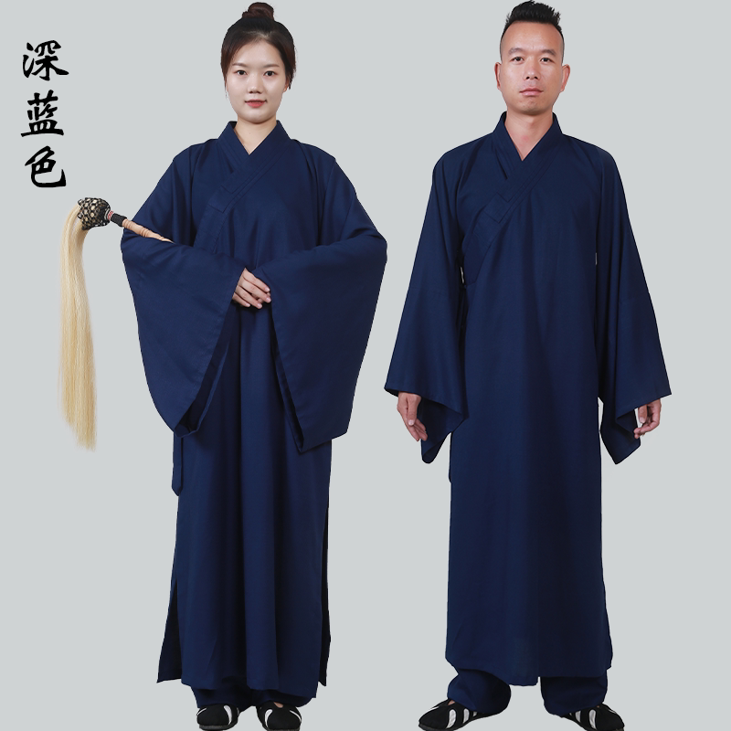 武当道服春秋三清领小袖得罗长袍道袍夏季道士服女道士服装男道装_虎窝淘