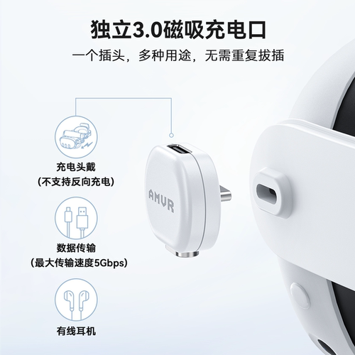 AMVR磁吸充电套组数据线VR快充充电坞Quest3/3S即放即充Type-c - 图0