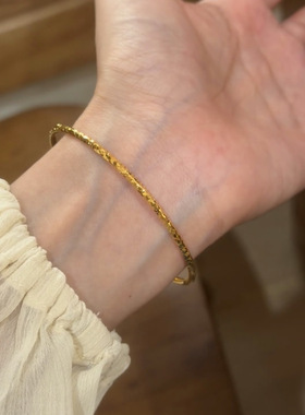 爆闪CNC工艺时尚高级简约3mm碎碎冰手镯J108