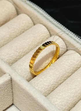 高保色复古贵气鱼鳞小圆片戒指