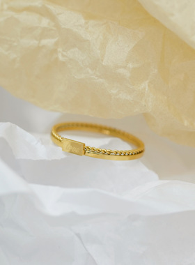 钛钢不掉色Love双拼麻花戒指