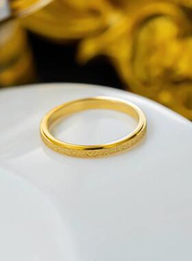 钛钢戒指韩版时尚细版磨砂戒指