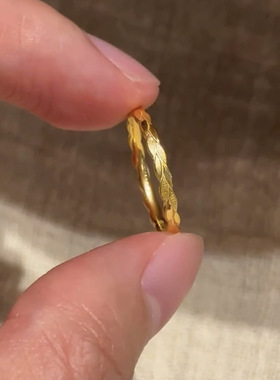 轻奢秋冬百搭时尚麦穗简约素圈指环Y026