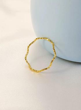 波浪波光粼粼满天星钛钢戒指