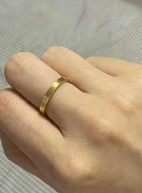 钛钢戒指高保色侧面磨砂高级戒指