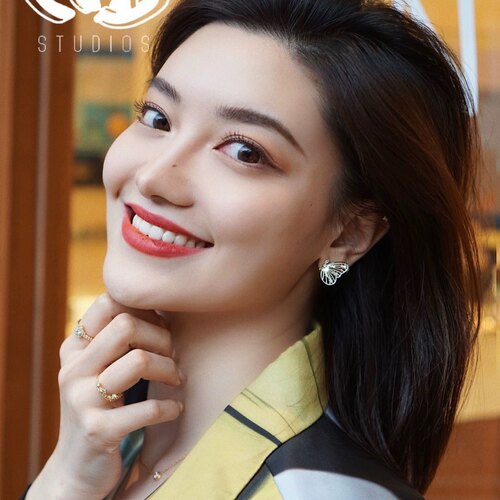 【EOSSTUDIO】仙女蝴蝶925银针耳环镶锆石闪钻蝴蝶元素耳坠耳饰 - 图2