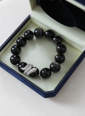 黑曜石蛇元素手链本命年