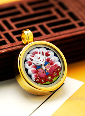 景区定制嘎乌盒唐卡项链吊坠配件饰品手绘diy擦擦小吊坠单坠