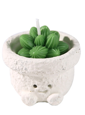 跨境多肉花盆可爱笑脸香薰蜡烛创意表情花盆家居庭院景观花盆摆件