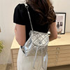 Korean niche commuter backpack women's 2024 summer new style small fragrant style portable shoulder bag rhombus chain backpack