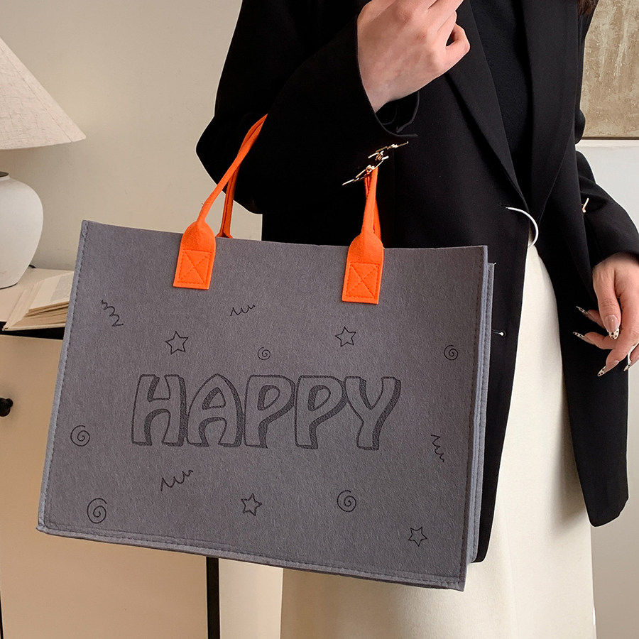 毛毡包手提袋定制logo大容量购物袋托特包伴手礼广告袋企业宣传袋,淘宝优惠券,粉丝福利购,淘宝优惠卷