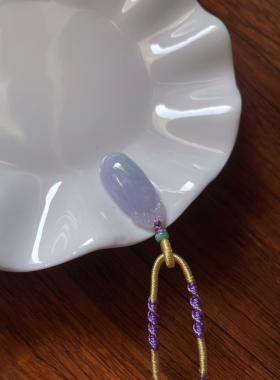 天然a货翡翠浅紫厚福瓜呱呱来财锁骨链吊坠茶壶包包车挂件绳配饰
