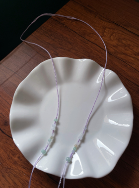 纯手工编绳天然翡翠玉石小珠葫芦珠玉衡横横穿项链锁骨链绳可调节