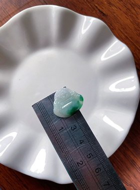 好看小款老种天然A货翡翠玉笑佛弥勒佛飘绿佛公玉石吊坠挂件项链