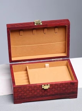 品名：喜上眉梢首饰盒 尺寸：17*11*8.5cm 材质：赞比亚血檀