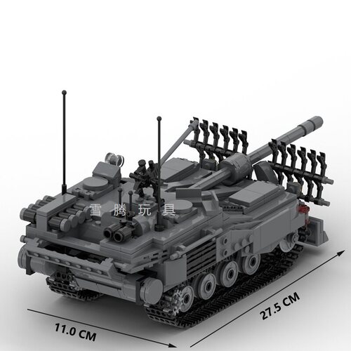 中国moc军事系列冷战瑞典STRV103B主战坦克战争武器积木玩具灰色 - 图1