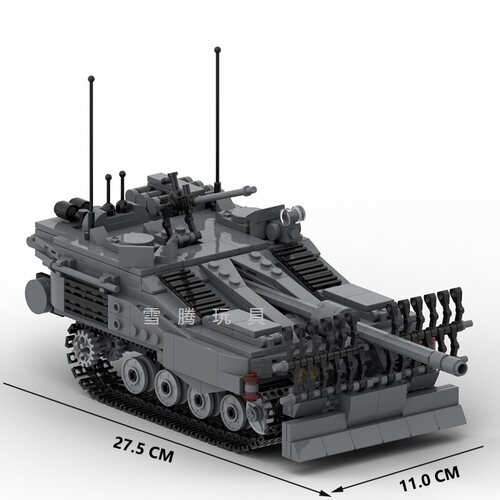 中国moc军事系列冷战瑞典STRV103B主战坦克战争武器积木玩具灰色 - 图2