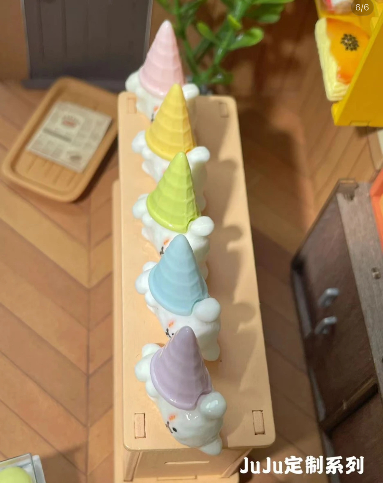 定制线条小狗冰淇淋仿真微缩卡通食玩DIY树脂饰品配件桌摆件装饰 - 图2