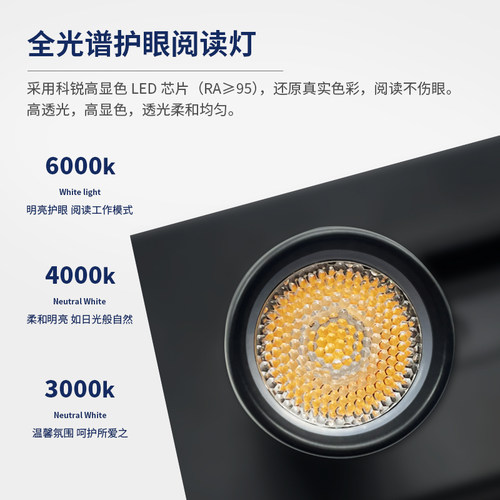 卧室客房床头壁灯LED阅读床头灯嵌入式带USB带开关可旋转小射灯 - 图2