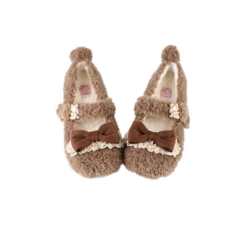 【现货】嘟嘟熊 绵羊泡芙Lolita冬季加绒可爱单鞋 - 图3
