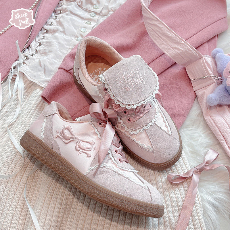 【现货】蕾丝德训 绵羊泡芙Lolita时尚休闲百搭少女复古运动鞋,淘宝优惠券,粉丝福利购,淘宝优惠卷