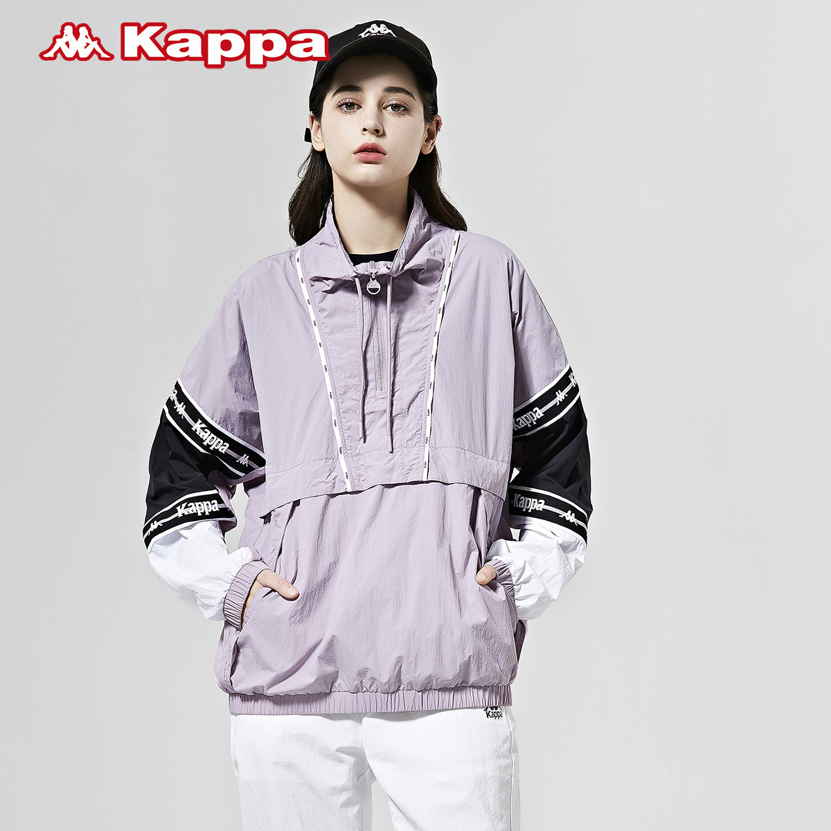 新款 卡帕串标情侣男女防风衣休闲立领外套撞色套头上衣 Kappa 2020 新款 卡帕串标情侣男女防风衣休闲立领外套撞色套头上衣 Kappa 2020
