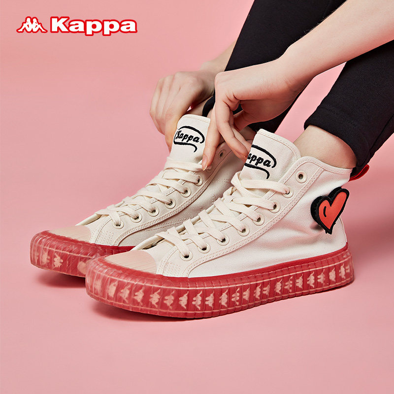 kappa情侣男女休闲魔术贴高帮板鞋 Kappa帆布鞋