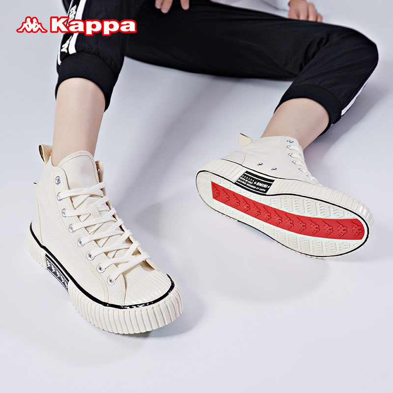 kappa情侣男女串标高帮休闲板鞋 Kappa帆布鞋