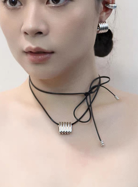 多戴吊坠项链绳子锁骨链女