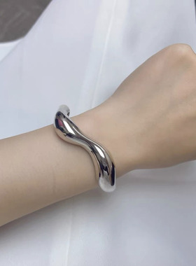 原创设计金属曲线手镯女