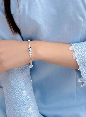 原创设计熊猫转运珠手镯女