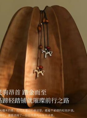 祺驹小马吊坠长款项链女