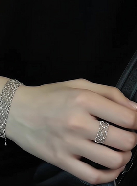 蕾丝镂空软链条可调节戒指女