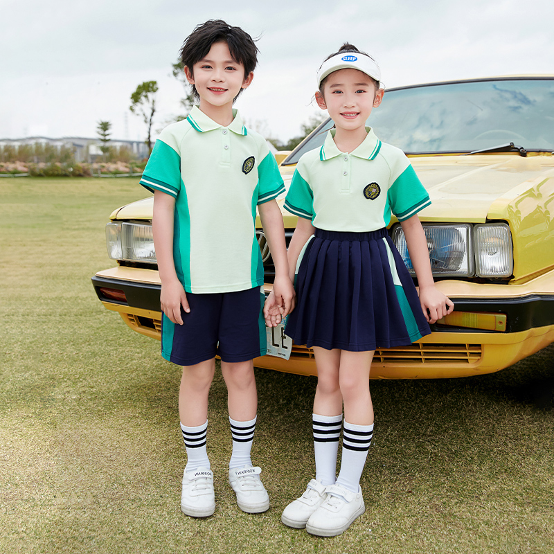 幼儿园园服夏季英伦运动风毕业照班服合唱朗诵演出服小学生校服棉 - 图3