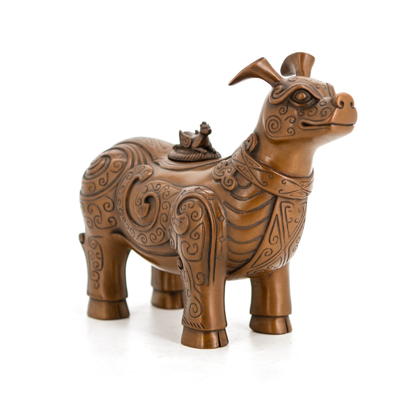 羊觥羊尊仿古青铜器中式摆件客厅家居办公室桌面青铜鼎装饰工艺品,淘宝优惠券,粉丝福利购,淘宝优惠卷