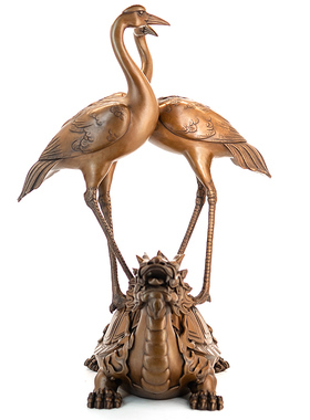 紫铜龟鹤延年客厅办公室摆件