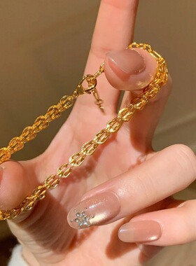 高级感金色凤尾手链女轻奢小众设计镂空手环新中式ins风环扣手饰