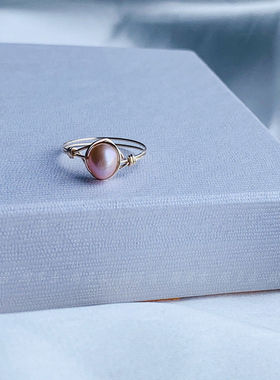 女进口包金温柔风戒指天然珍珠