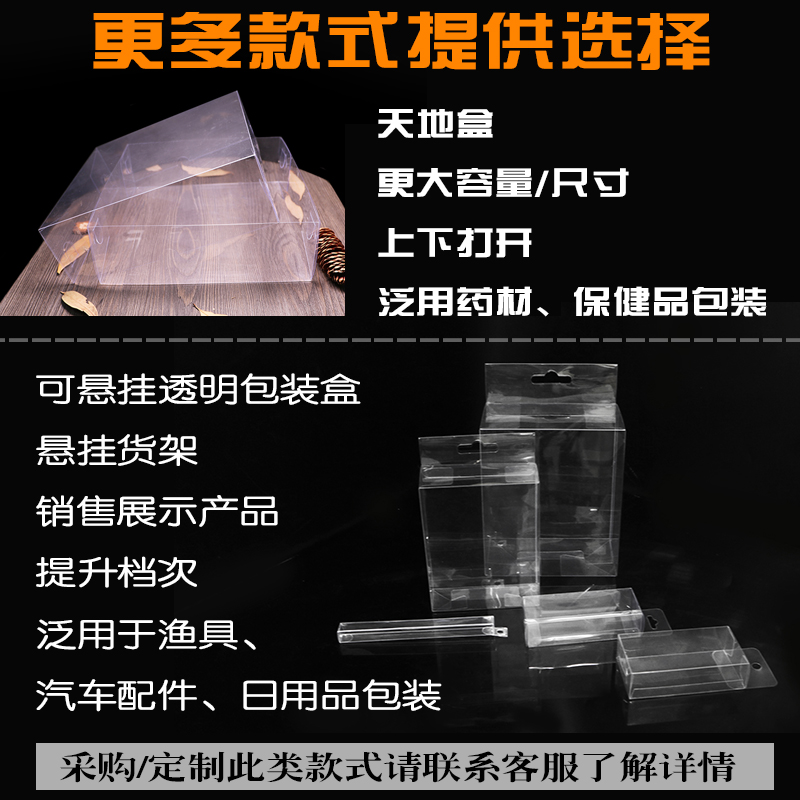 pp塑料透明展示盒现货 pet模型画册化妆球包装胶壳PVC彩盒定制 - 图1