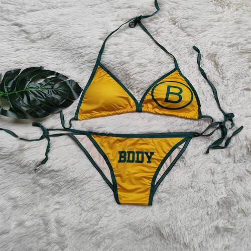 多巴胺仙气游泳衣女bikini比基尼三件套沙滩装女温泉性感泳装内衣 - 图0